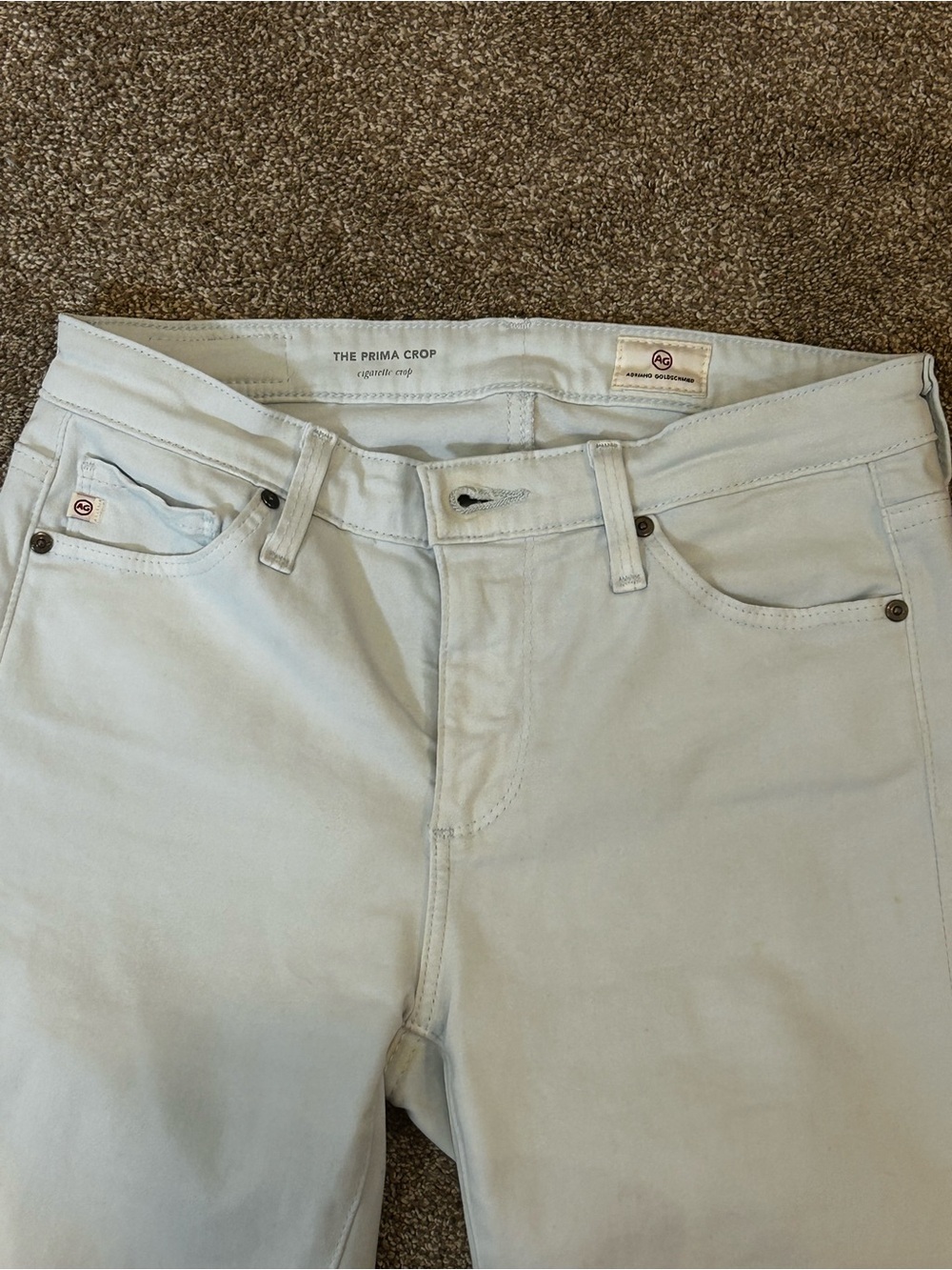 Ag Adriano Goldschmied Men’s Prima Crop Jeans in Light Grey
